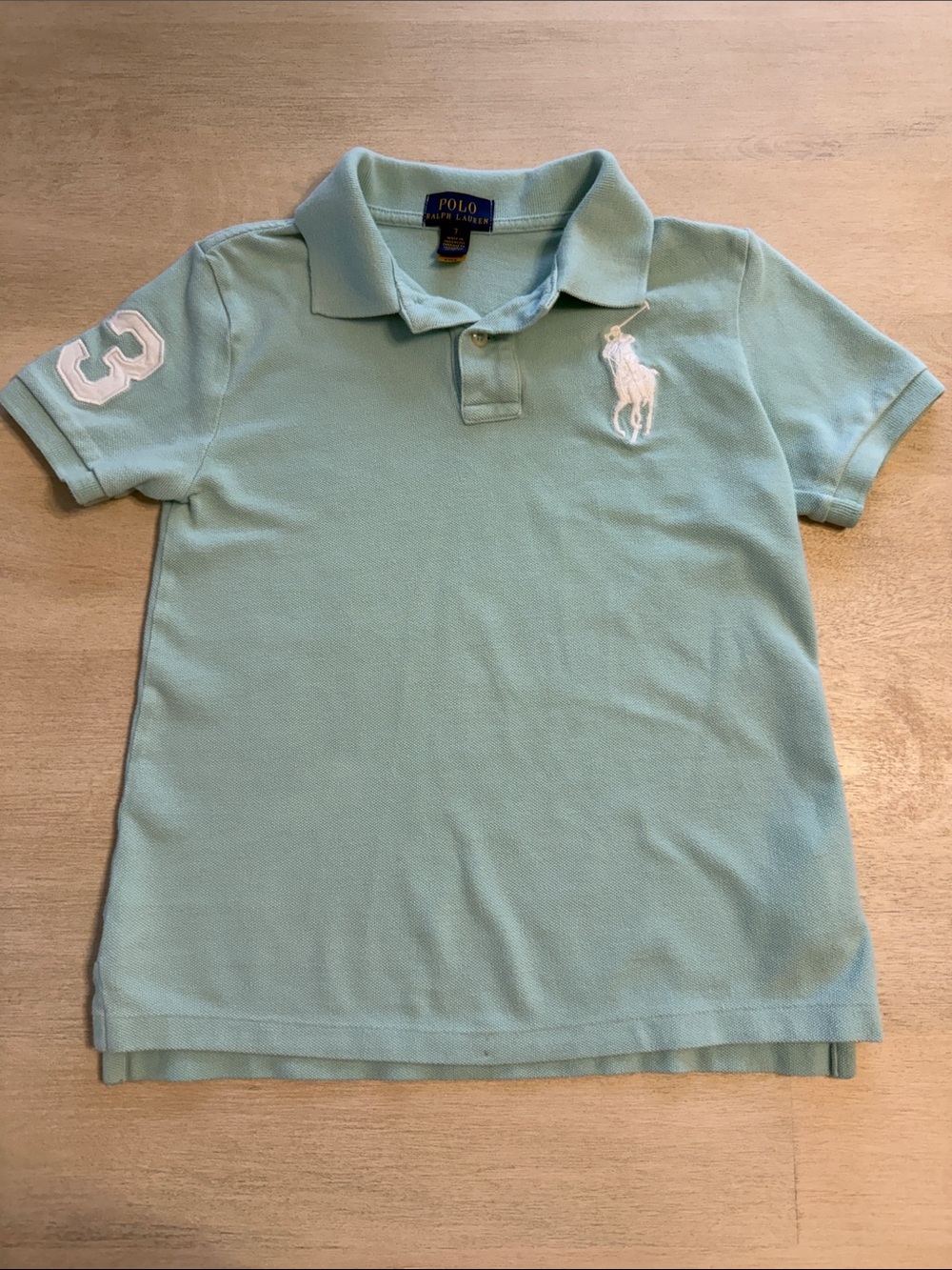 Polo by Ralph Lauren Kids Aqua Polo Shirt with White Logo